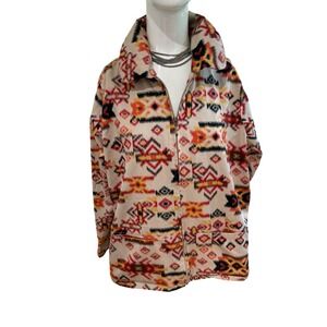 Breckenridge Art-to-Wear Tribal Southwest‎ Polished Cotton Zip Jacket Sz 1x